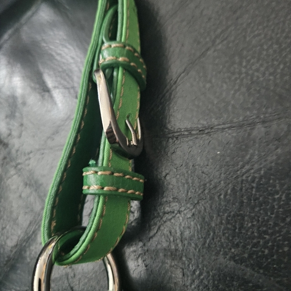 The Sak Green 100% Pebbled Leather East West Small Boho Shoulder Bag Purse Bag - Picture 12 of 15